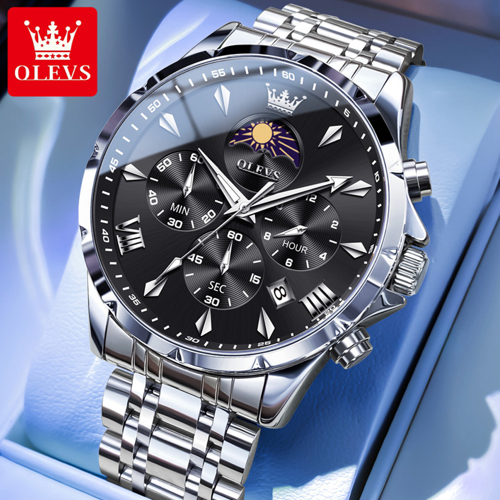 Luxury Watch Maker - OLEVS 3653 Brand Moon Phase Calendar