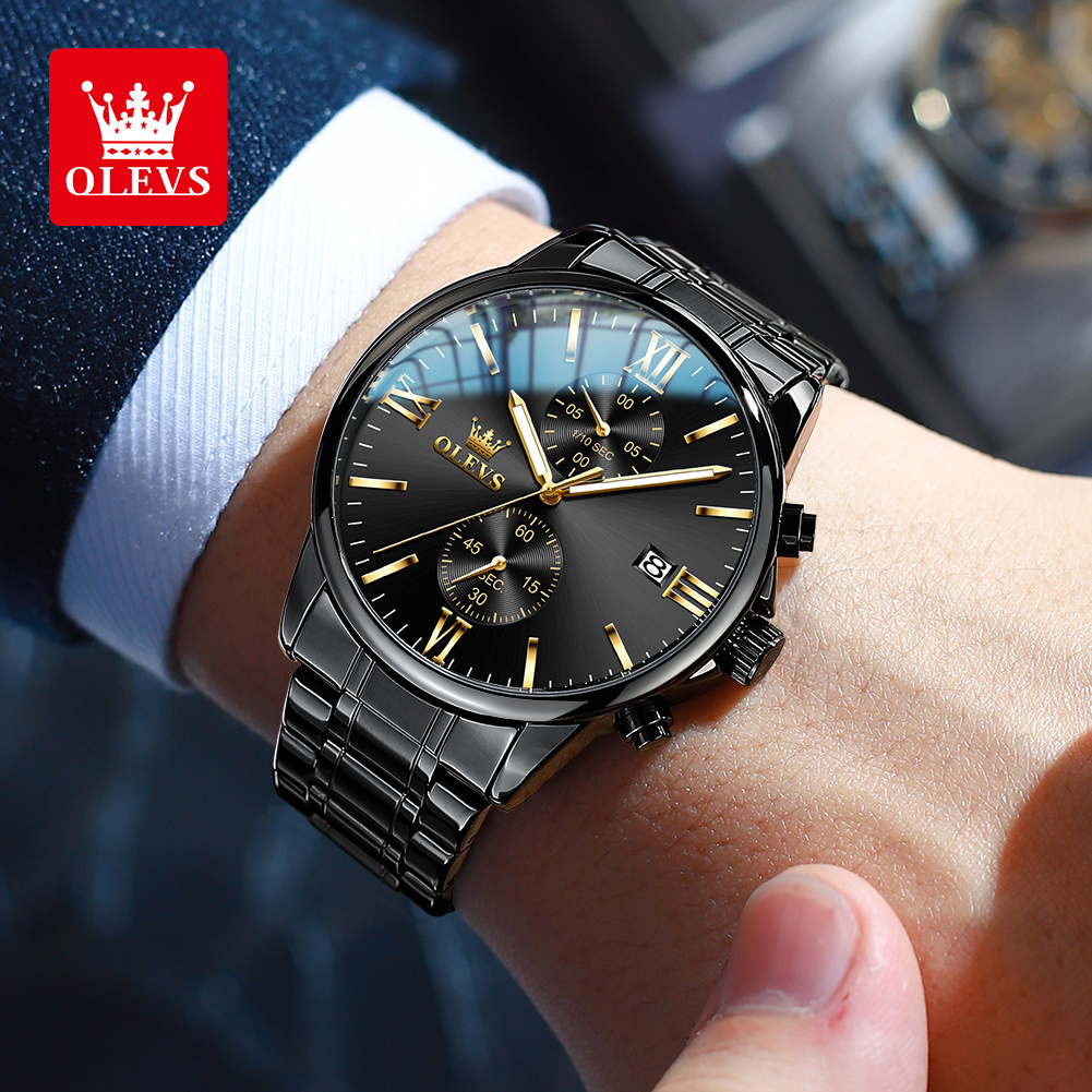 OLEVS 2886 Classic Black Quart - Luxury Watch Maker ulasan dan harga