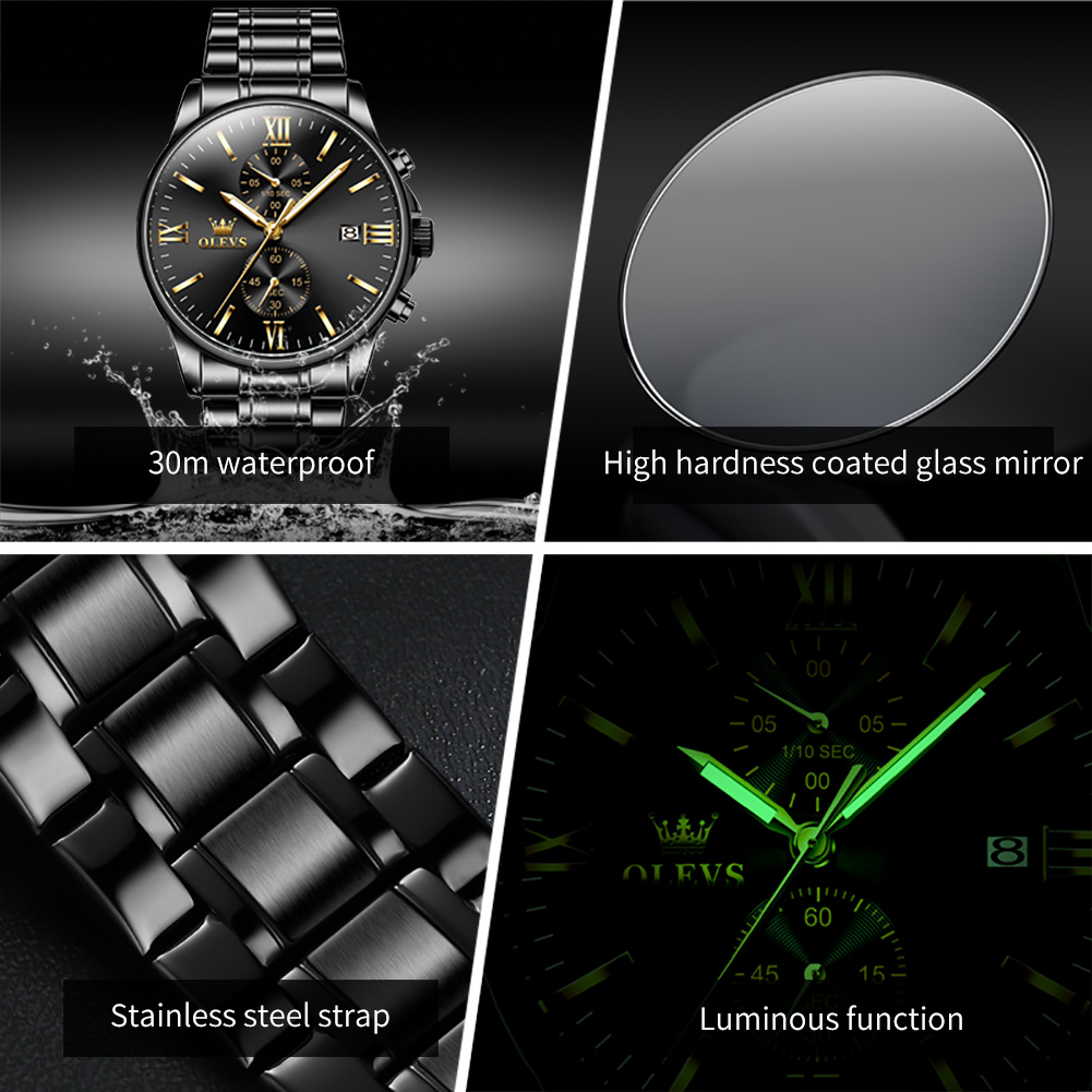 OLEVS 2886 Classic Black Quart - Luxury Watch Maker ulasan dan harga