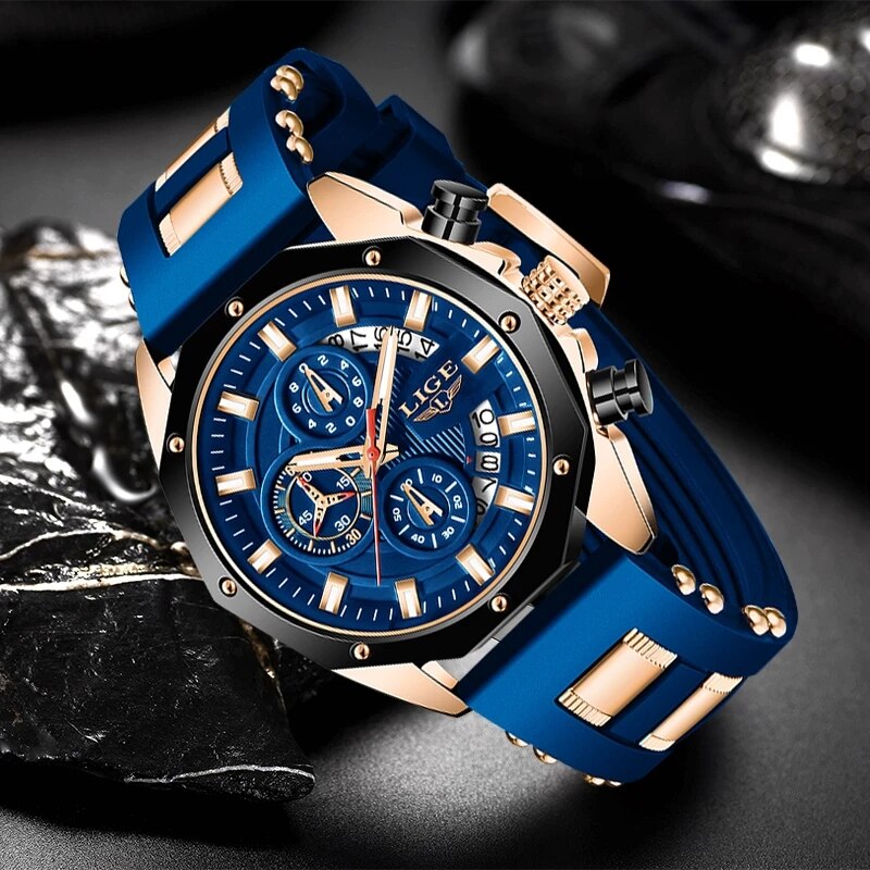 LIGE Fashion Men Watches Top B - Luxury Watch Maker ulasan dan harga