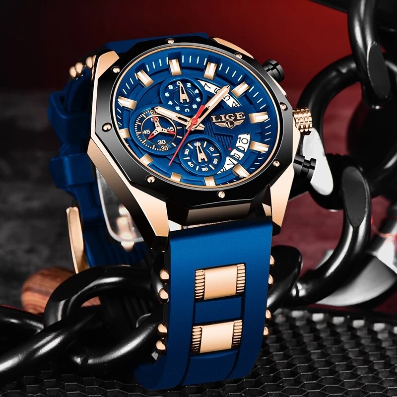 LIGE Fashion Men Watches Top B - Luxury Watch Maker ulasan dan harga