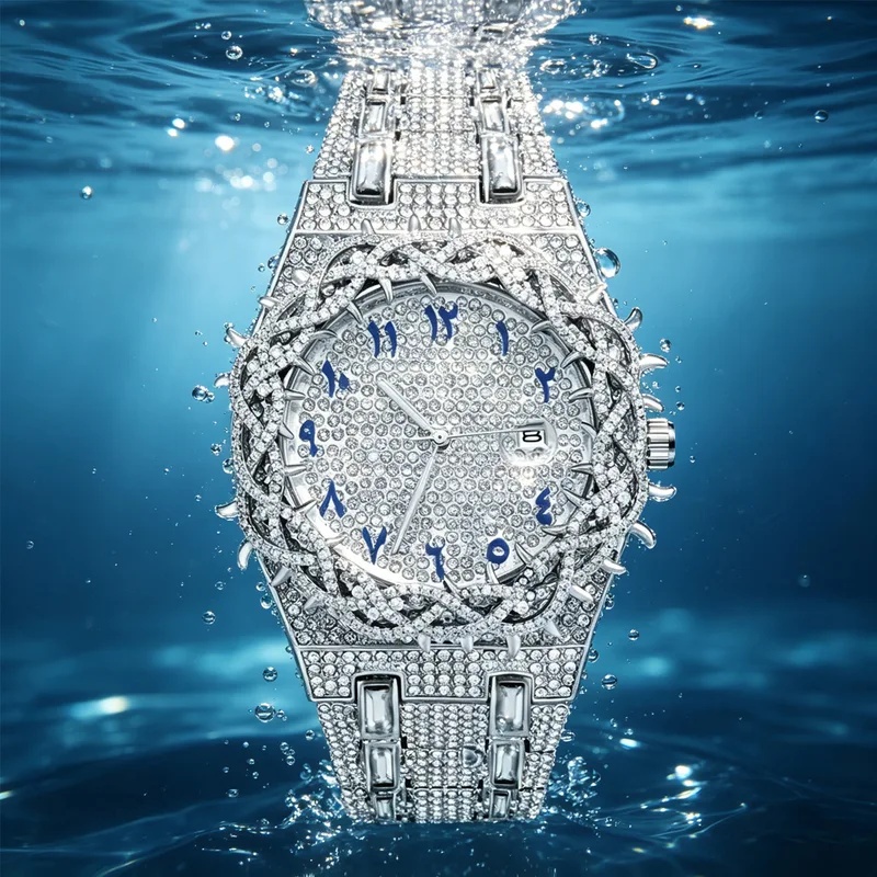 Iced Out Bling Men Quartz Watc - Luxury Watch Iceberg ulasan dan harga