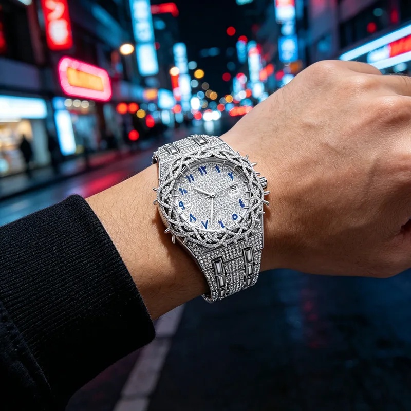 Iced Out Bling Men Quartz Watc - Luxury Watch Iceberg ulasan dan harga