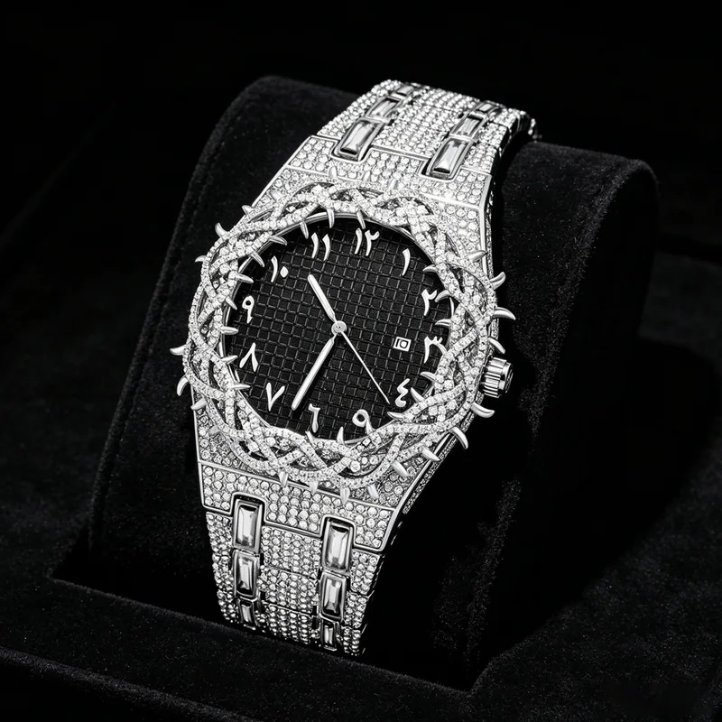 Iced Out Bling Men Quartz Watc - Luxury Watch Iceberg ulasan dan harga
