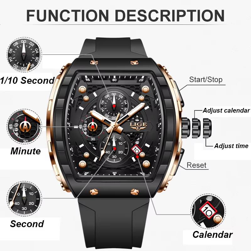 LIGE Top Brand Luxury Men Watc - Luxury Watch Maker ulasan dan harga