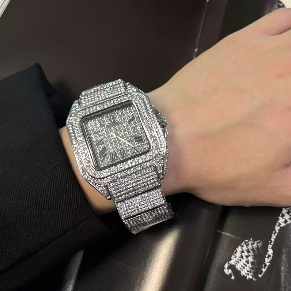 Gold or Black Watch Ice Out Sq - Luxury Watch Maker ulasan dan harga