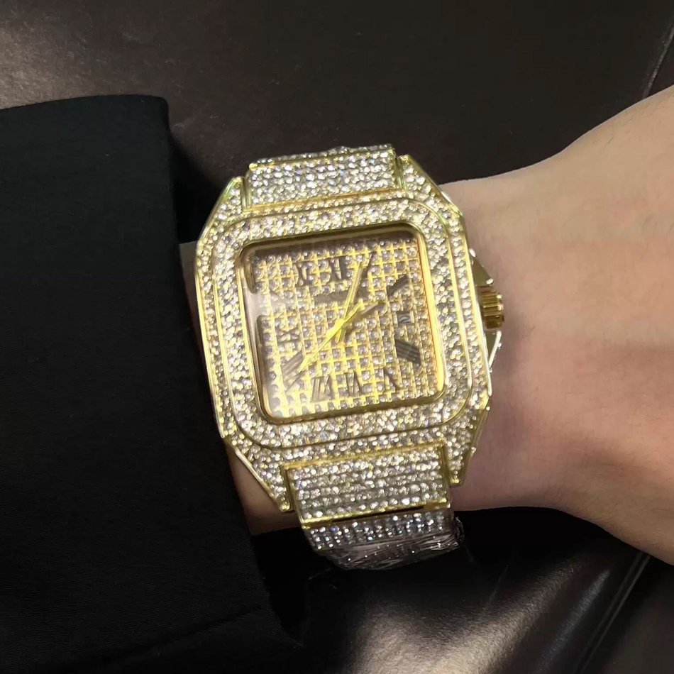 Gold or Black Watch Ice Out Sq - Luxury Watch Maker ulasan dan harga