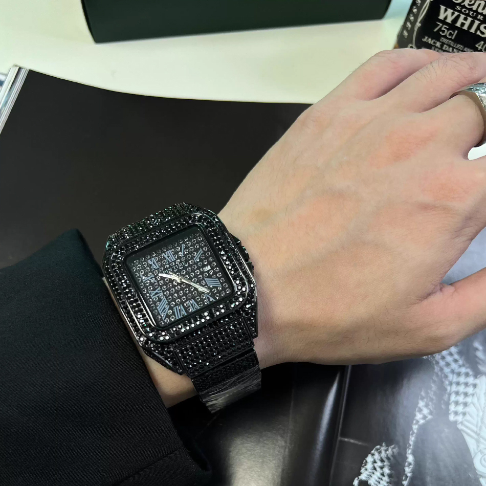 Gold or Black Watch Ice Out Sq - Luxury Watch Maker ulasan dan harga